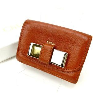 Chloe Card Case Brown Woman Authentic Used Y1597